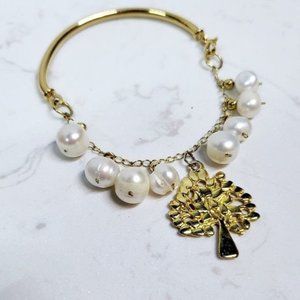 Gold?filled bracelet natural pearls